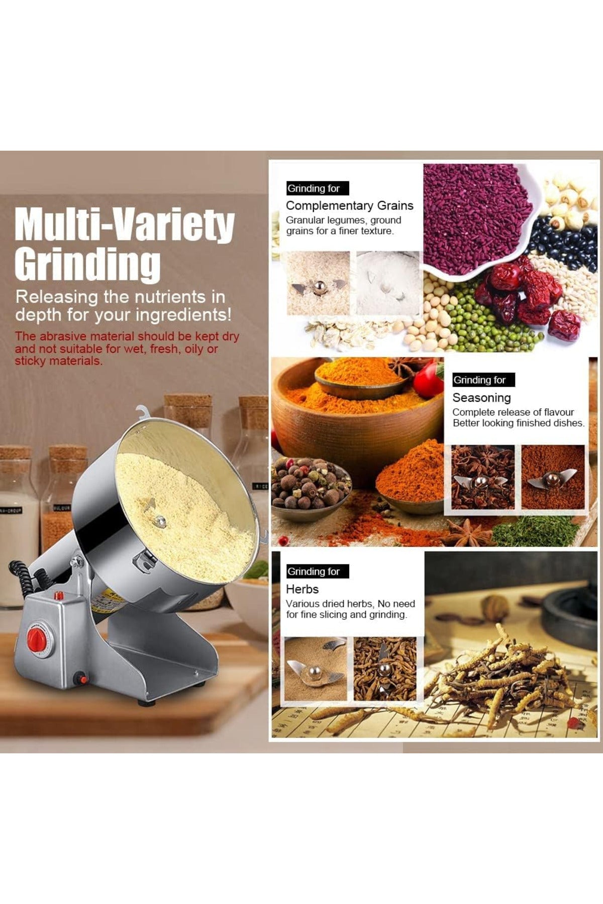 DENX 4500W Electric Coffee Grinder 1200g Using for Grinding Coffee/Beans/Spices/Grains/Nuts, DX3237