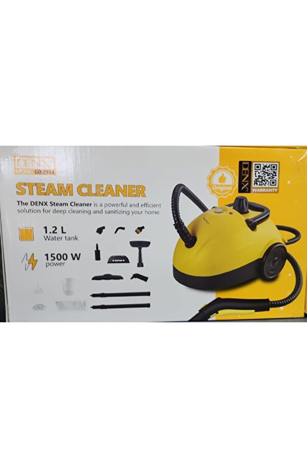 DENX 11-in-1 Powerful Multi-Purpose Steam Cleaner 3.5 Bar Steam Pressure, 1.2L Tank, 3m Cord, DX2914