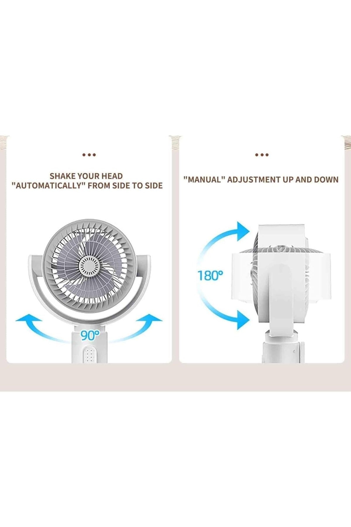 DENX Air Circulation Floor Fan with Remote, Rechargeable Desk & Pedestal Fan 90° Oscillating, DX2607
