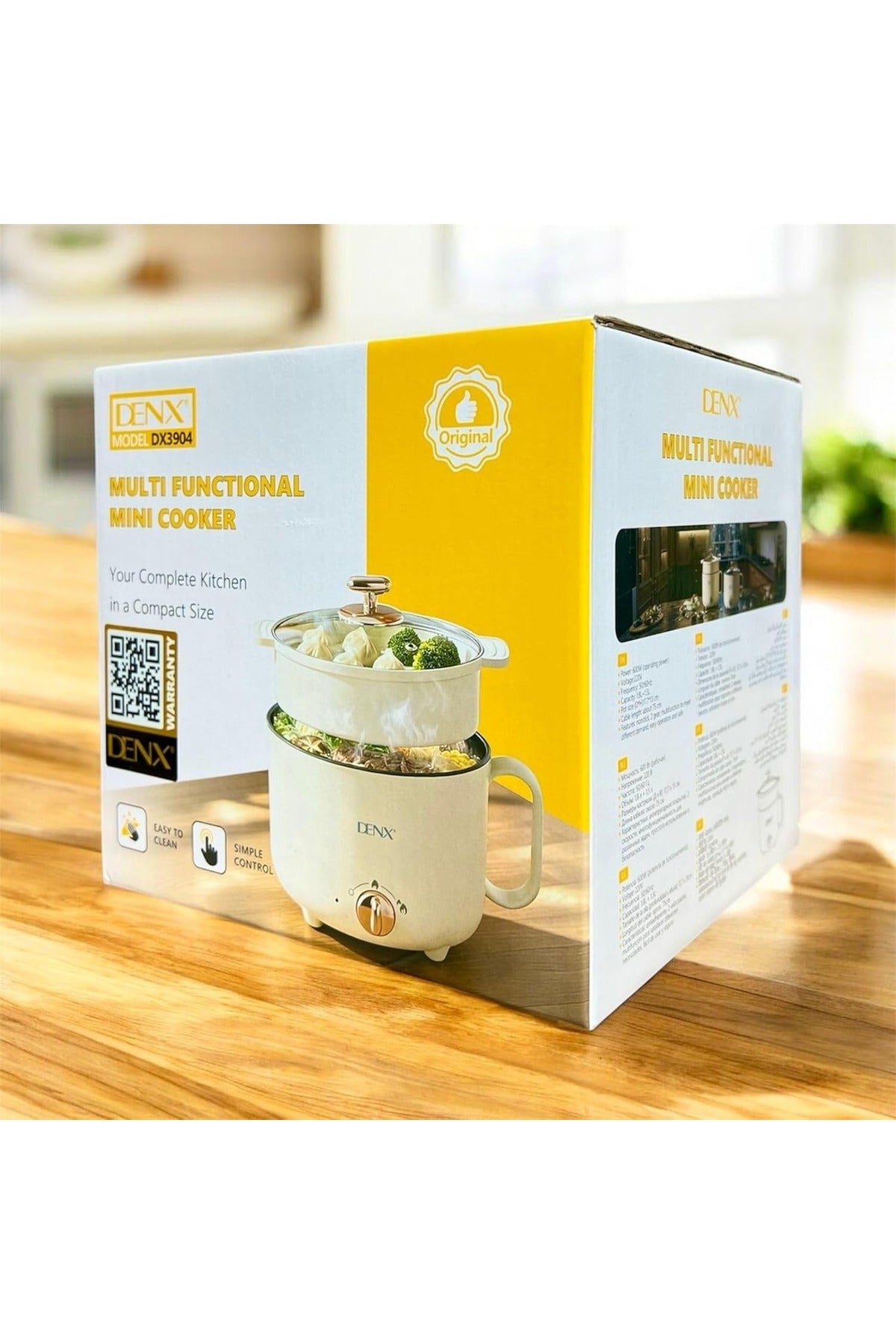 DENX 1.8L Mini Electric Cooker 600W Multi-Function Non-Stick Pot, DX3904