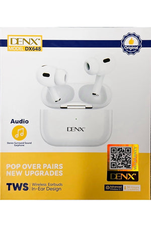 DENX True Wireless Bluetooth Earbuds with Mic, Bluetooth 5.1 Headphones, 25H Battery Life, DX648