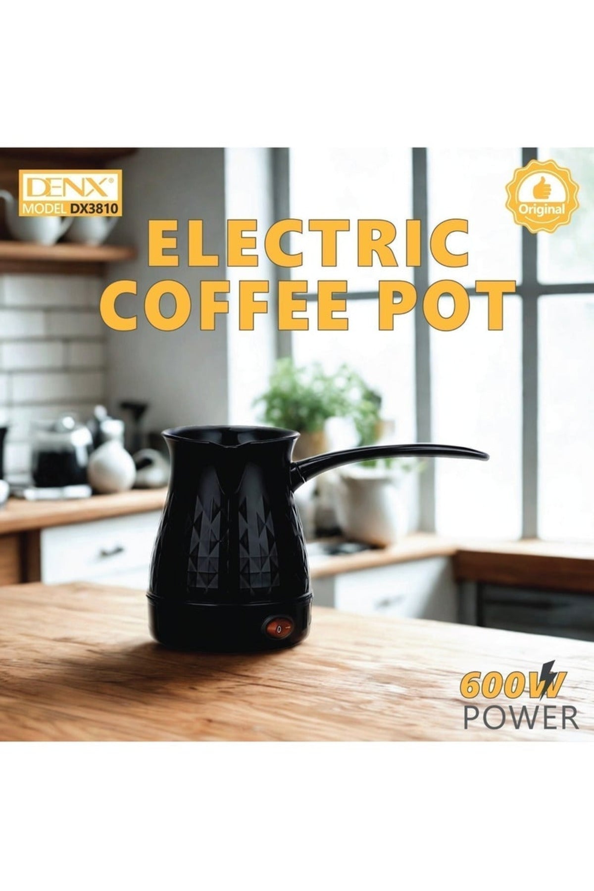 Electric Coffee Pot, Portable Espresso coffee Maker, 0.6L Fast Heating Arabic Coffee Maker DX3810