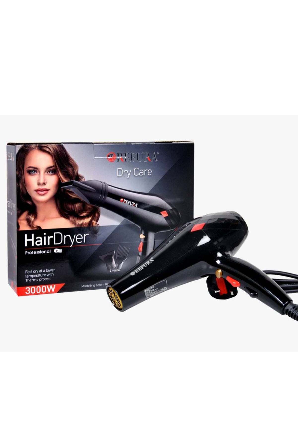 Professional 3000W Black Hair Dryer Re-3000