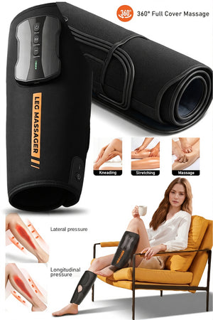 Calf Airbag Massager Portable Leg Massage Wrap, 3000mAh Rechargeable, 3 Modes & Adjustable Intensity