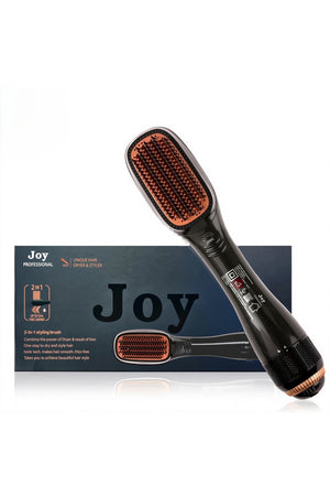 Joy Professional Thermal Hair Styling Brush Portable 2 in 1 Hot Comb Hair Straightener Curling and Straightening Hair Styler