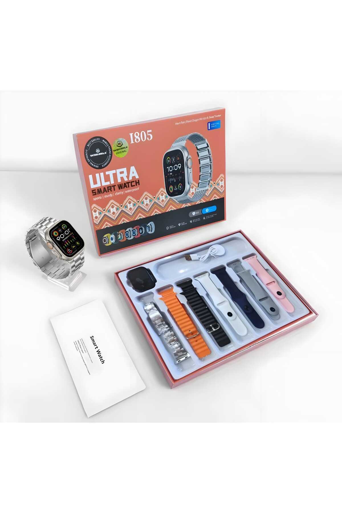 Ultra AMOLED Smartwatch with 8 Straps & Fitness Tracking