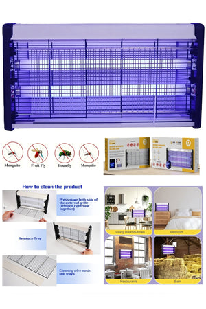 30W Mosquito Killer Lamp Chemical-Free Insect Killer, Electric Bug Zapper & Insect Killer Lamp with UVA Attraction Technology