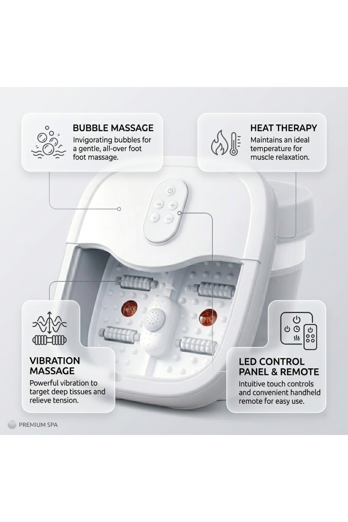 Folding Foot Bucket, Foot Spa Massager with Remote Control, Portable Foot Bath Bucket DX1787
