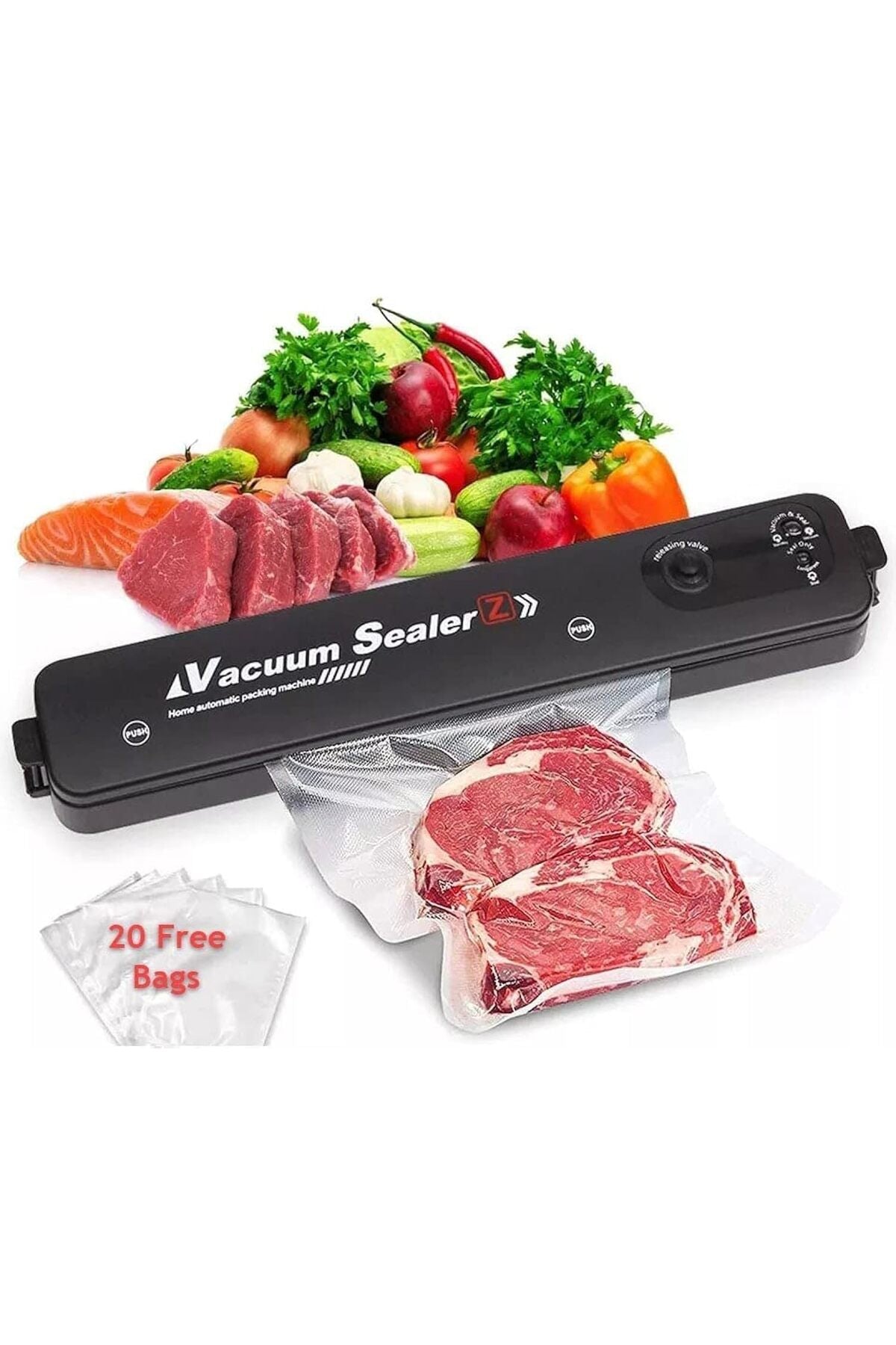 DLC 90W Vacuum Sealer Machine, 15 Free Vacuum Bags, Food Vacuum Packaging Machine, DLC-37451