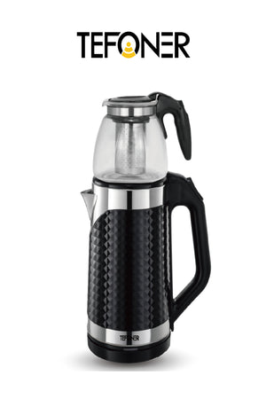 2 in 1 electric kettle and tea maker. Electric kettles with automatic shut-off system. 2 liter + 1 liter water heater.