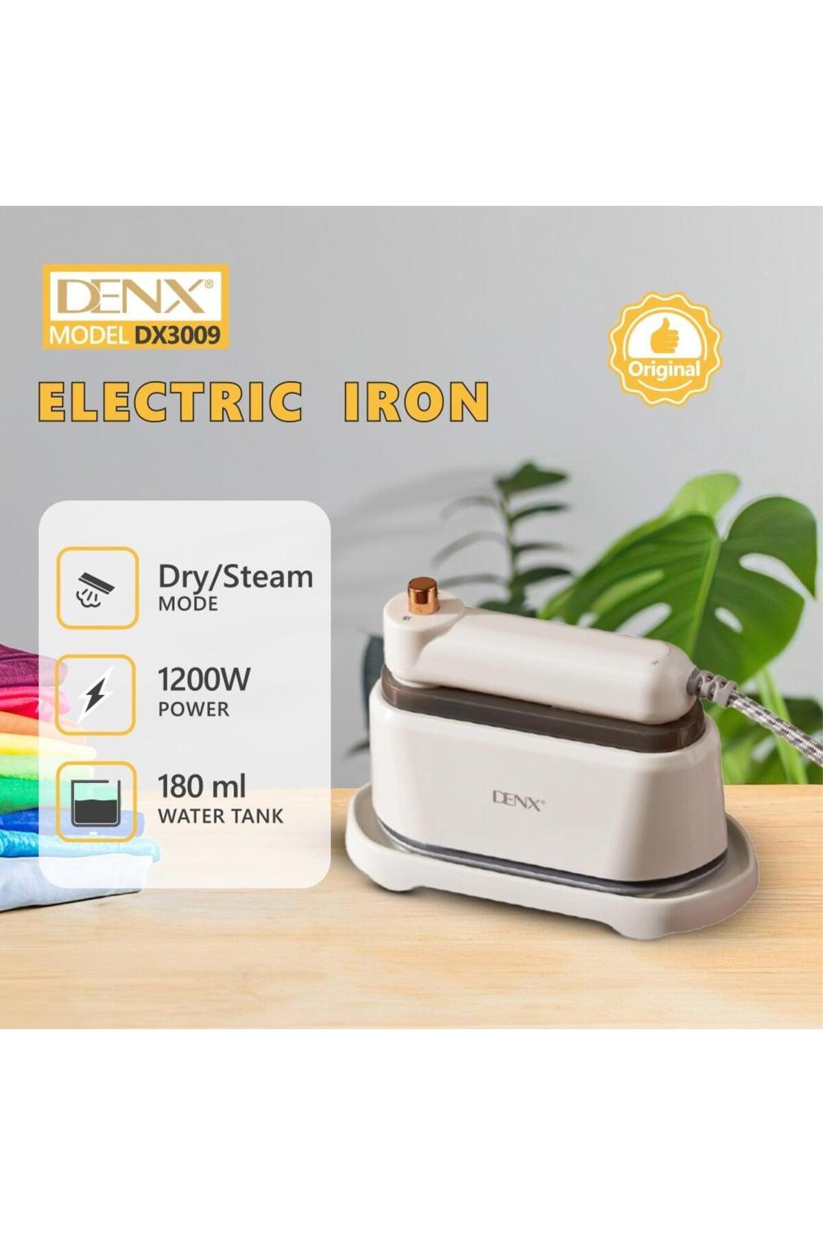 DX3009 1200W Steam & Dry Electric Iron with 180ml Tank and Thermal Protection