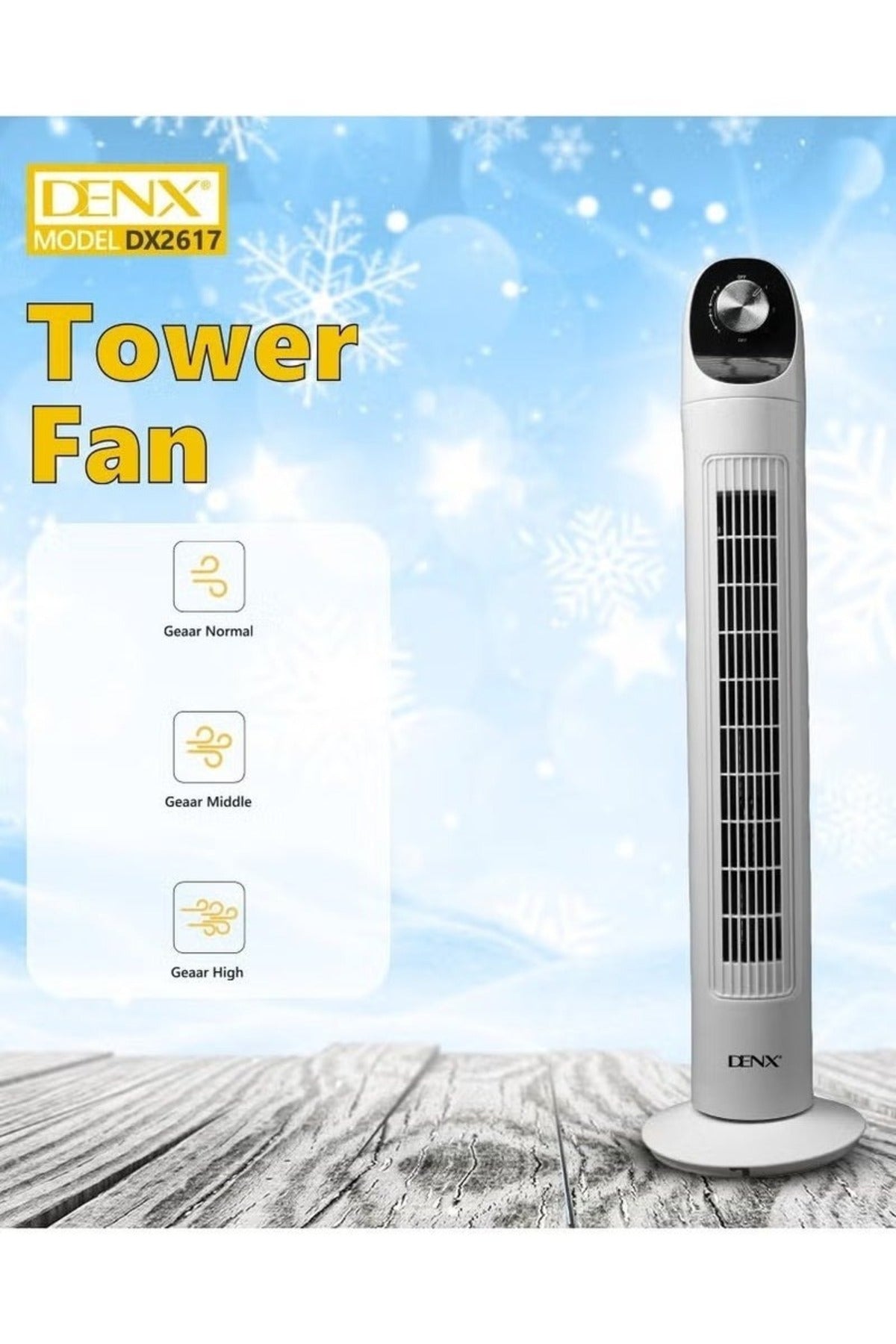DENX 40W Tower Fan, Bladeless Desk Vertical Air Conditioning Fan & Floor Fan For Cooling, DX2617