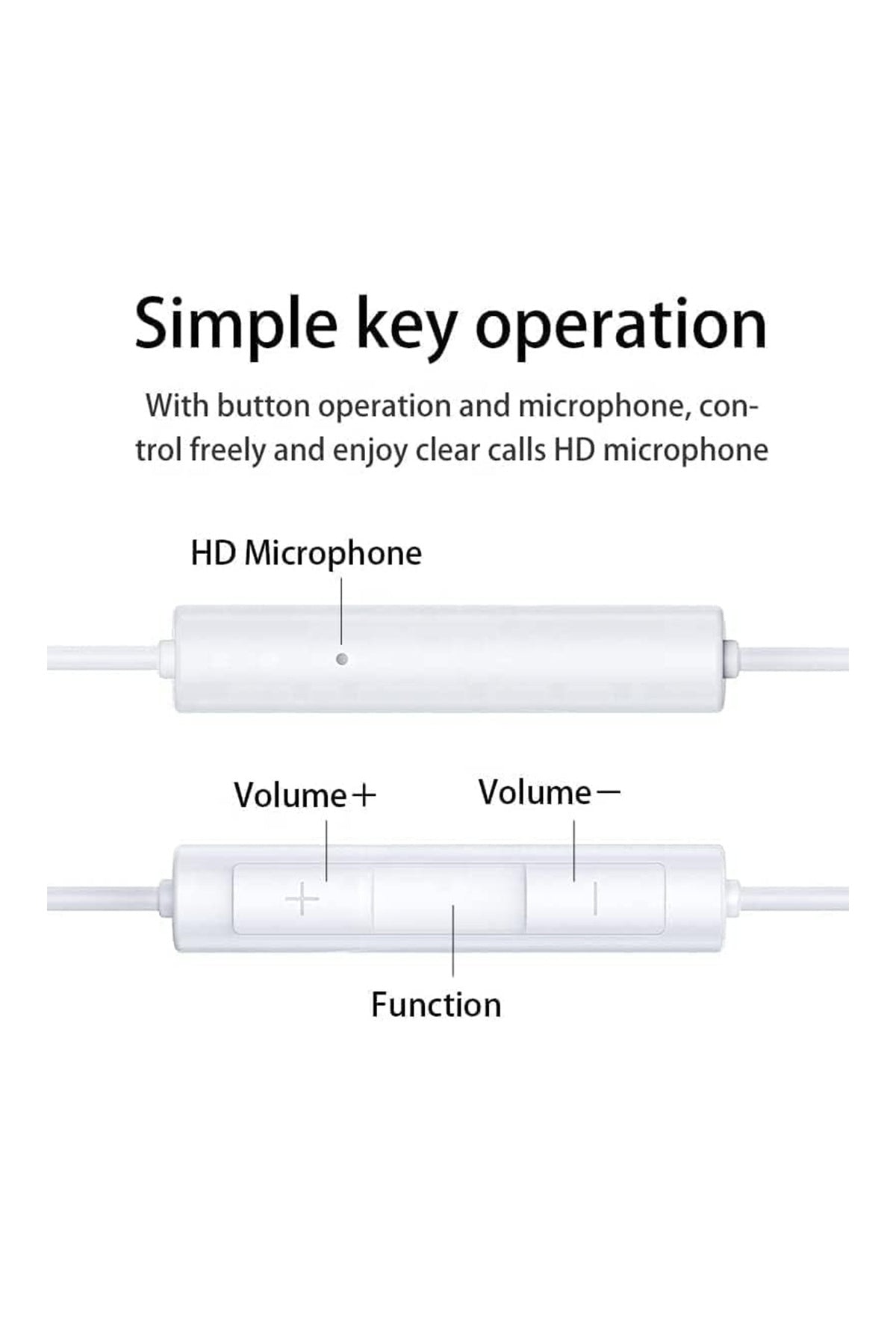 DENX HIFI Music Wired Headphones for iPhones Wired Earbuds, Type-C Compatible with iPhone, DX347-B
