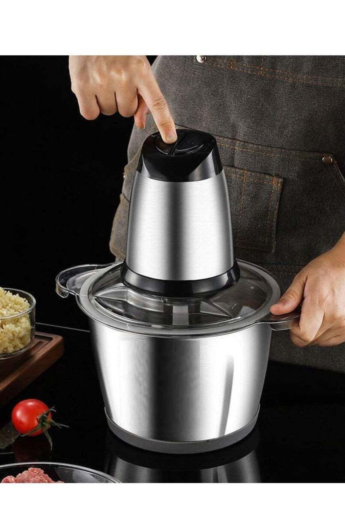 2 Speed Stainless Steel 3 Litre Meat Grinder/Chopper/Food Processor/Mincer 400W Silver/Black