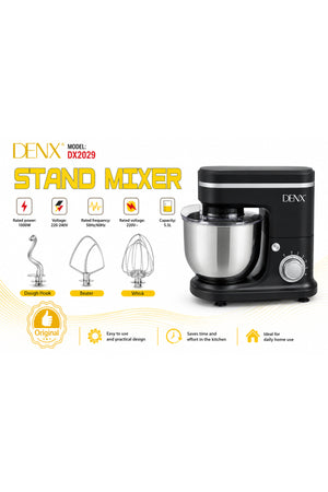 Electric Stand Mixer 5.5L Stainless Steel Bowl 1000W Kitchen Mixer with 6-Speed Control Tilt-Head Design Dough Hook Beater Wh