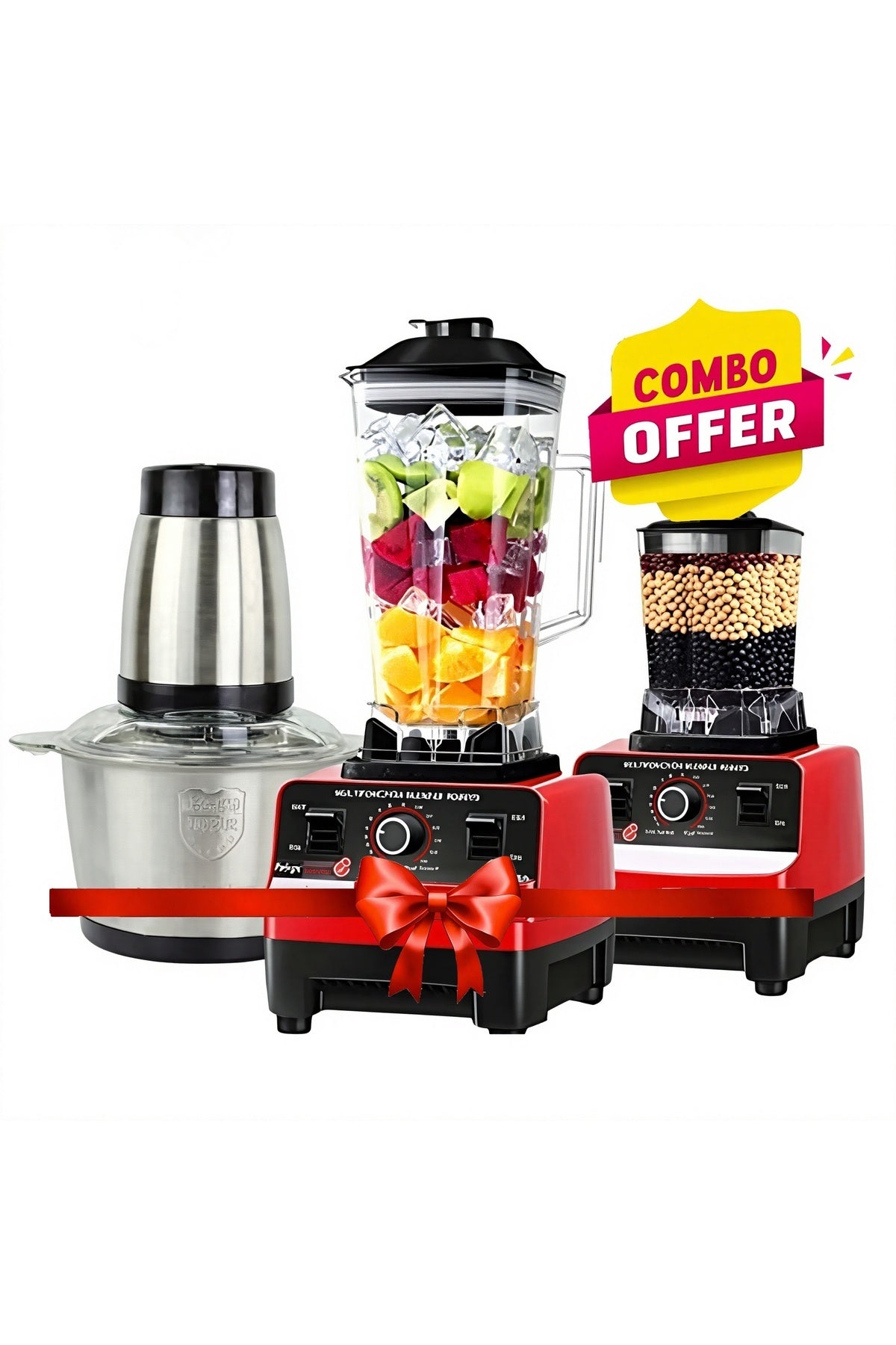 2 COMBO OFFER 5500W High Speed Blender 2.5L with Grain Grinder + 2L Meat Chopper Grinder