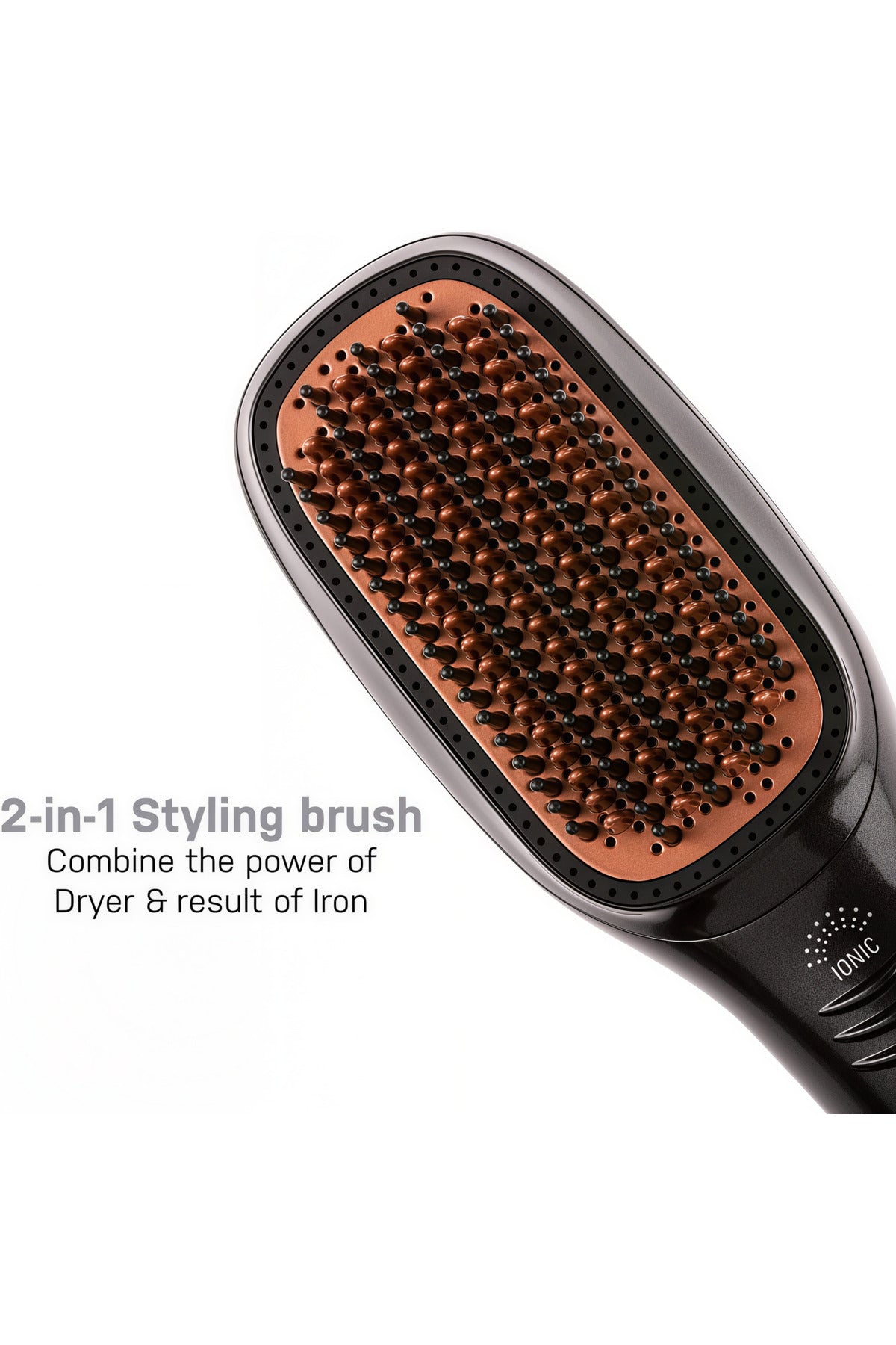 HB 1200W 2-in-1 Hair Straightener Brush, Portable Hair Dryer & Styler, Hot Air Hair Brush, HB-0330