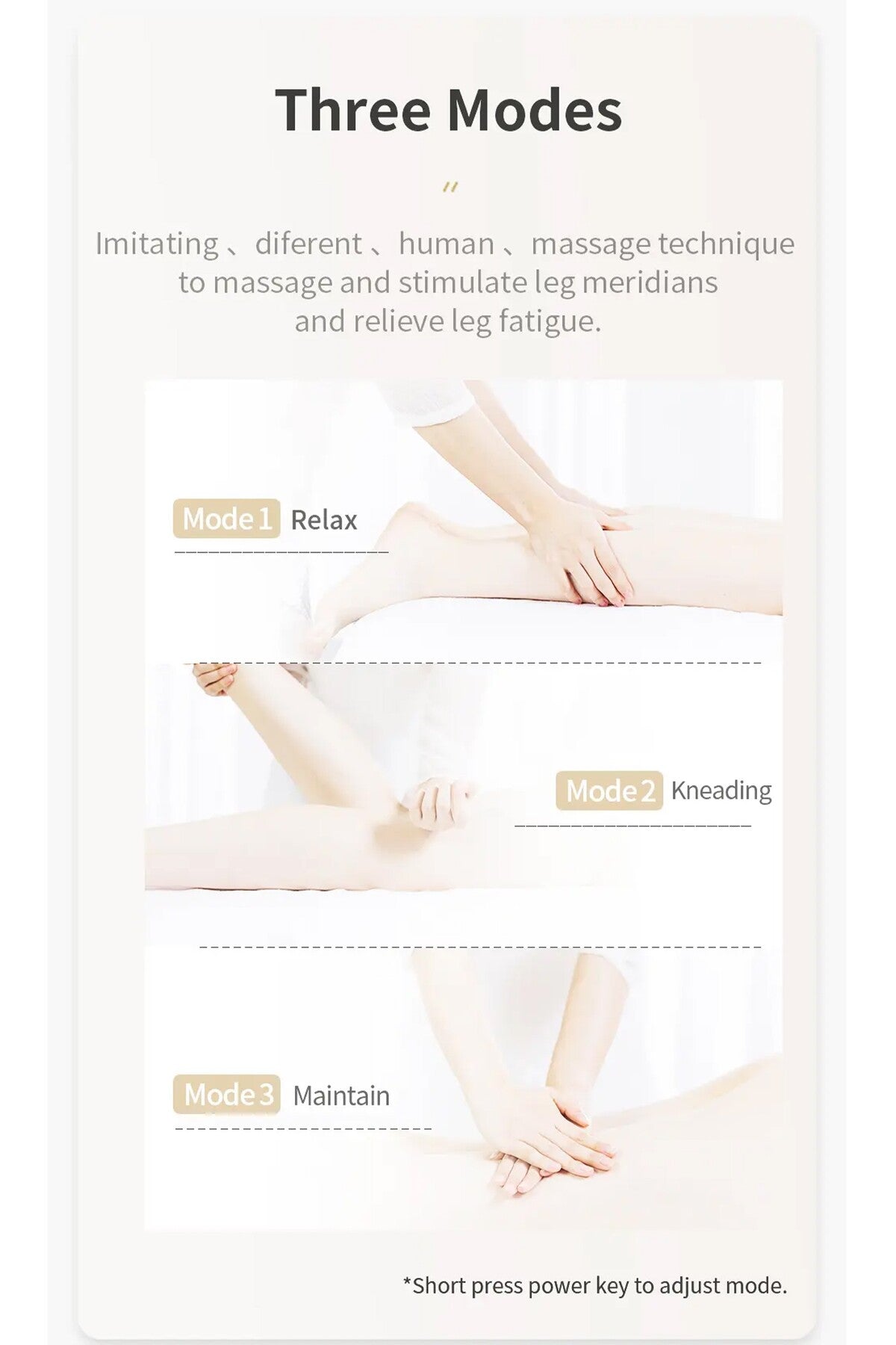 Calf Airbag Massager Portable Leg Massage Wrap, 3000mAh Rechargeable, 3 Modes & Adjustable Intensity