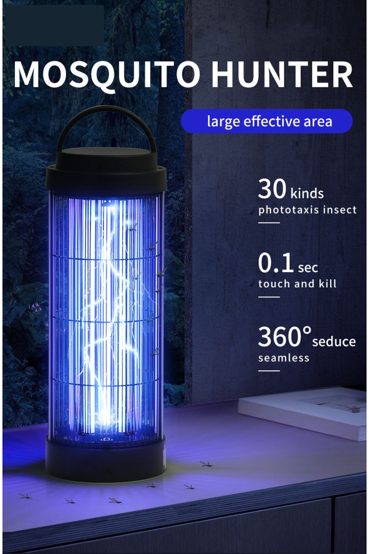 20W UV Electric Mosquito & Insect Killer Lamp, 360° Attraction