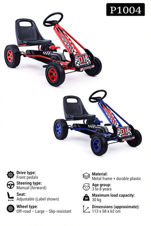 Kids Go Kart Pedal Car for Children Manual Driving Car Adjustable Seat Kids Racing Car P1004