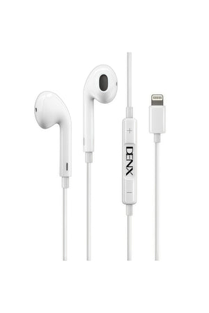 DENX Wired Headphones for iPhones with Lightening Connector Earbuds, Mic & Volume Control , DX301-C