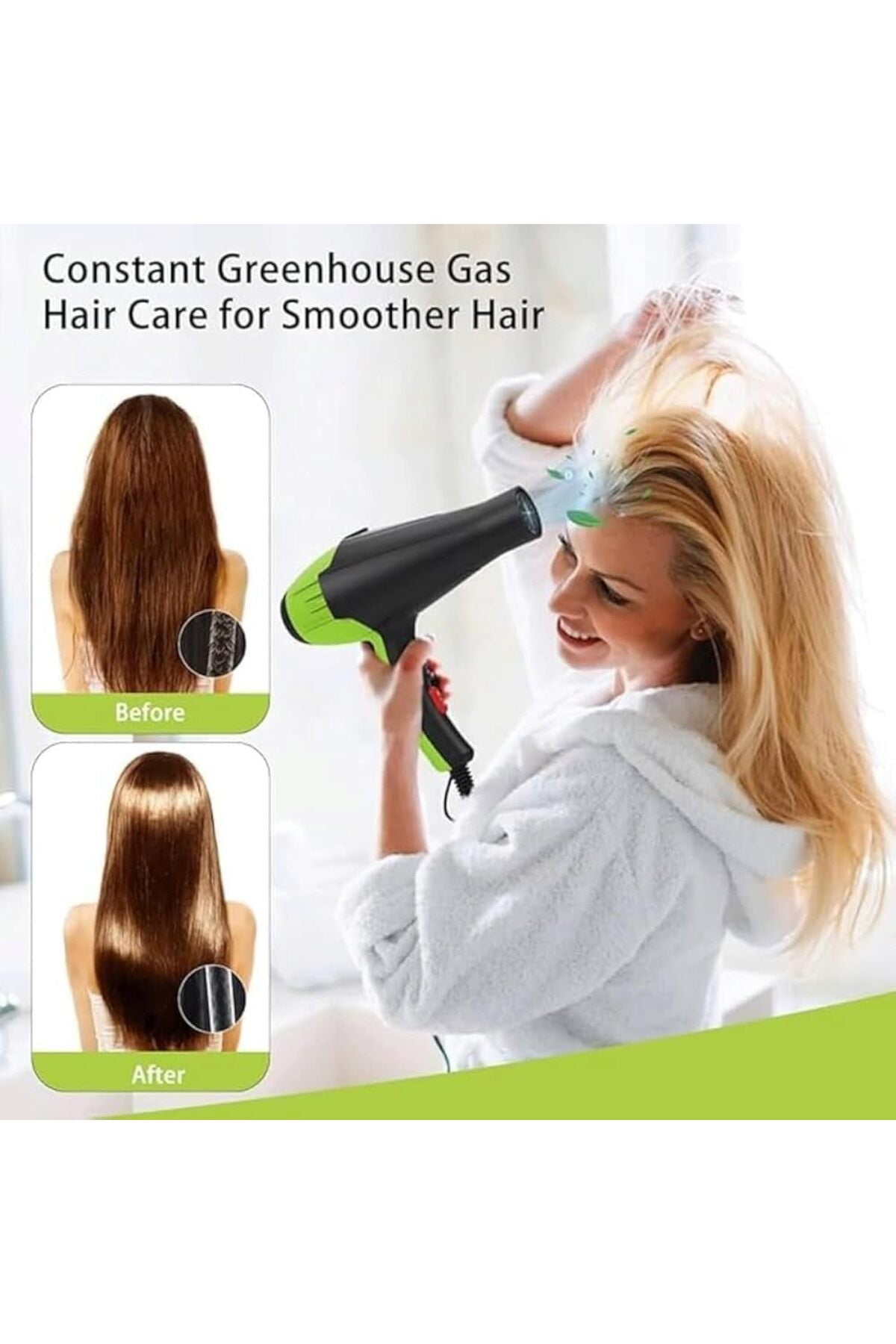 Professional Hair Dryer Straightener Combo 2-in-1 Hot Air Styler for Drying & Smoothing, DX3449