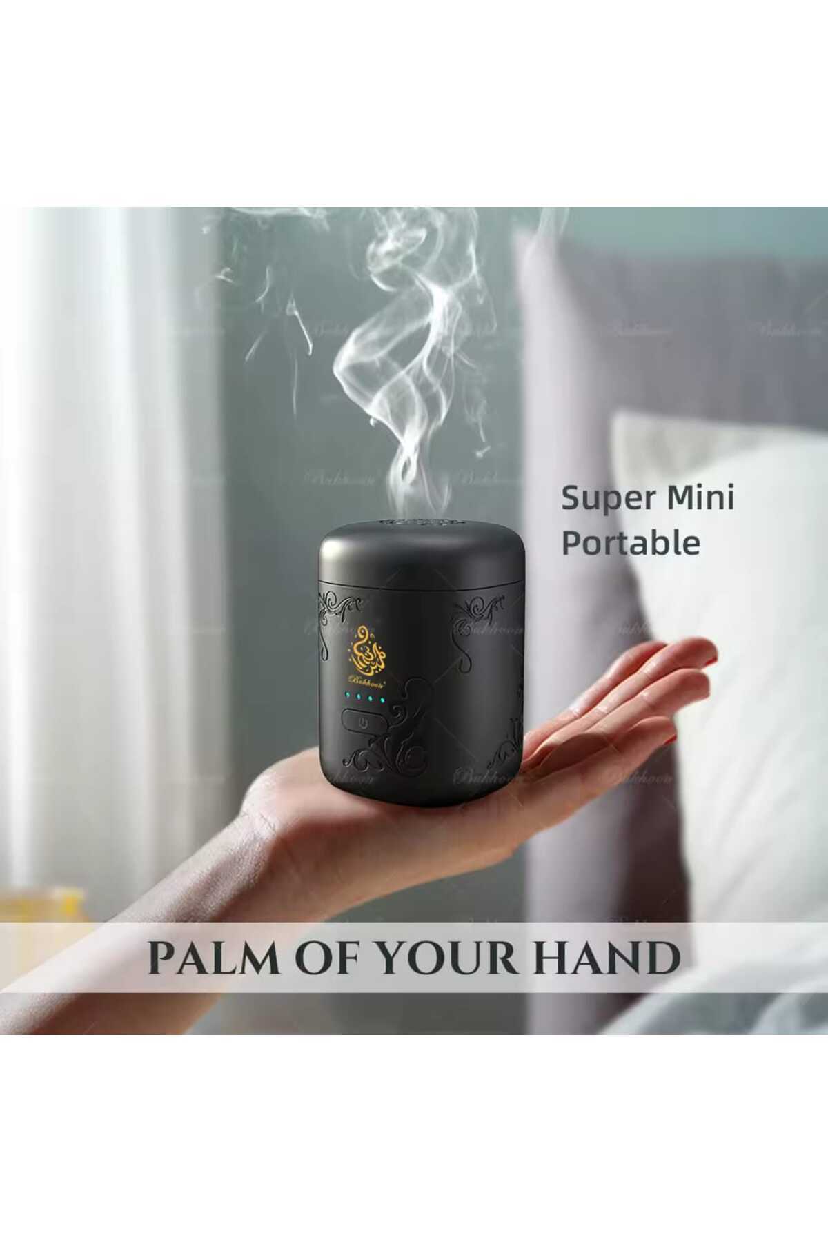 Portable USB Electric Bakhoor Burner, 1500mAh & 2-Minute Timer