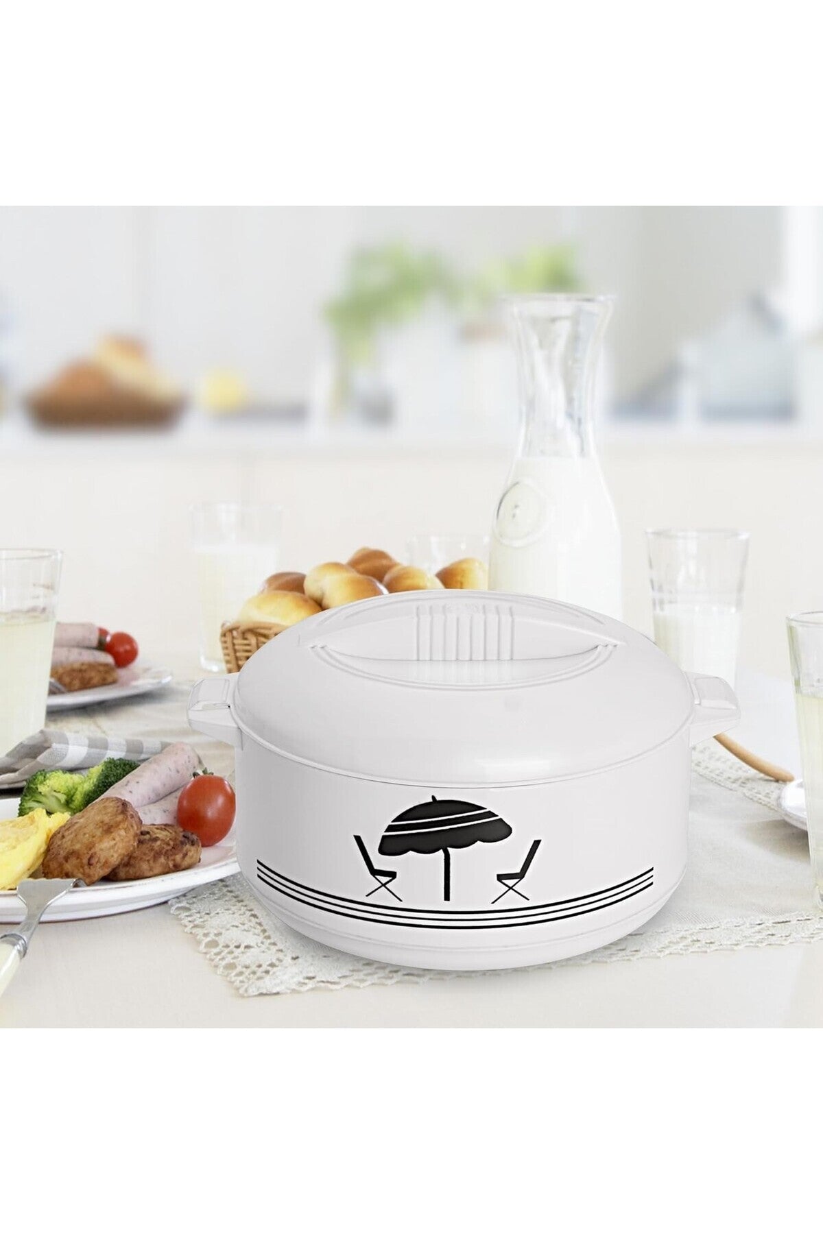 DAC 2500ML Food Hot Pot Jumbo Insulated Thermal Casserole Double Wall Food Warmer Serving Pot