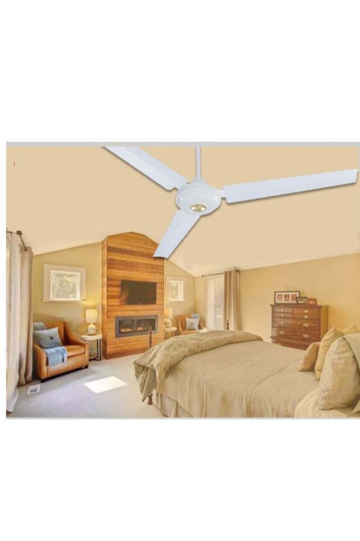 56" Inch 3 Blade Ceiling Fan with Speed Regulator 65 Watts White RE-712