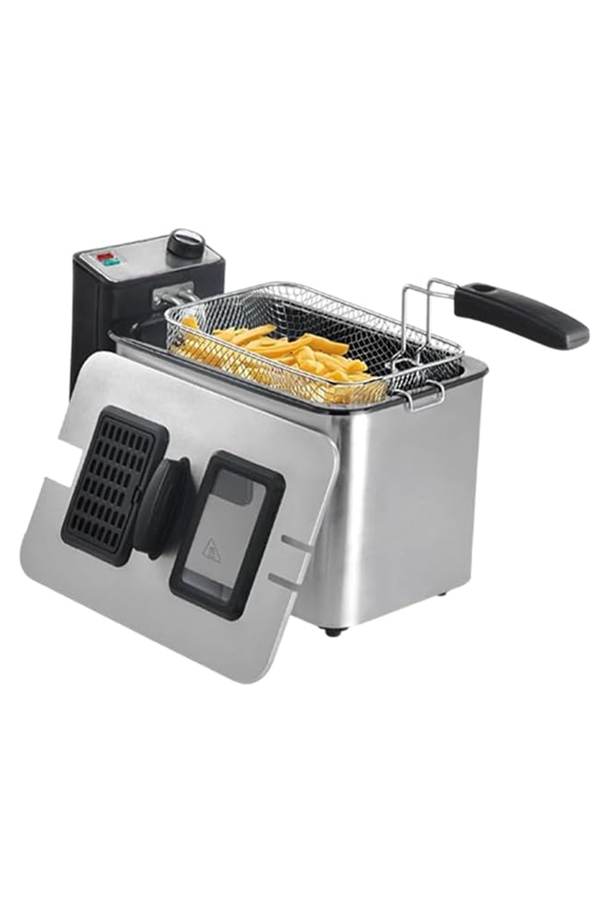 DLC 4L Electric Deep Fryer 2000W Oil Fryer with Basket Temperature Control Glass Window Lid DLC-2024