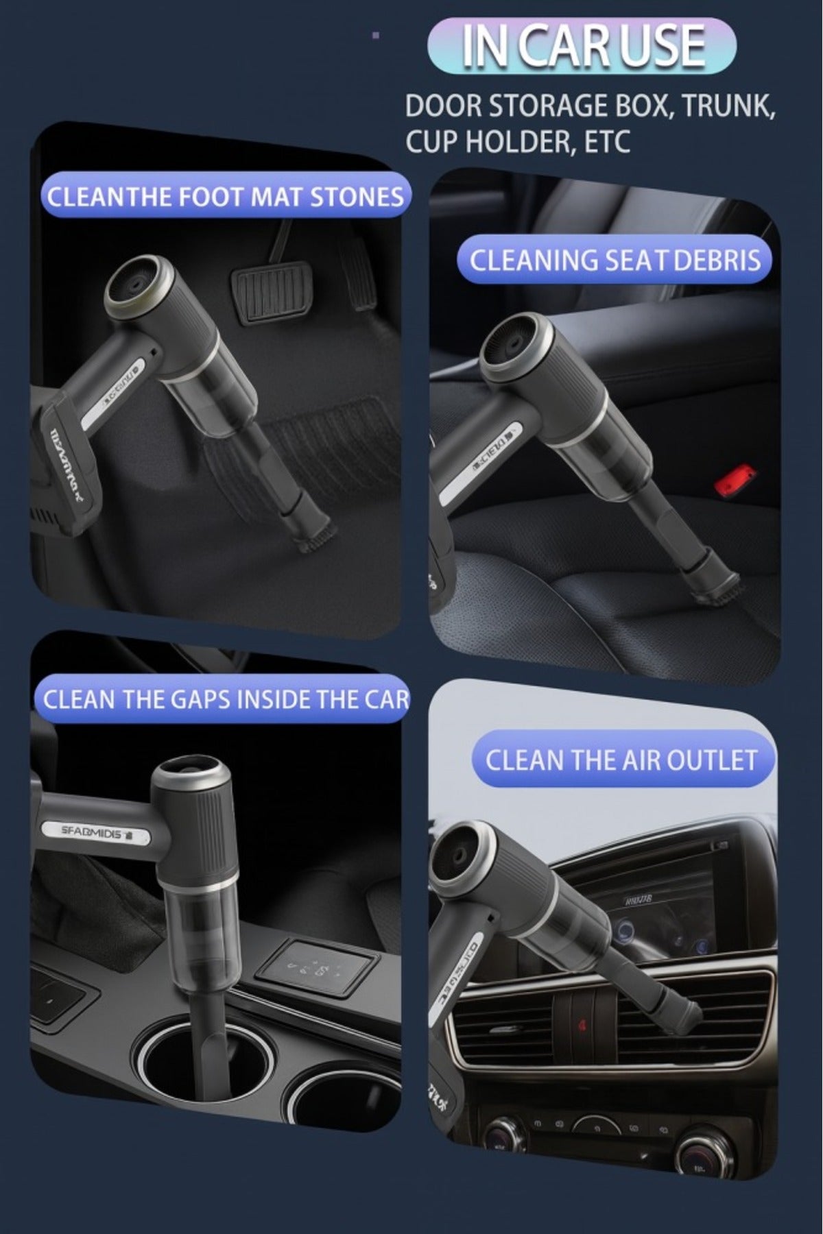 ADMOS 120W Handheld Vacuum Cleaner Portable Mini Car Vacuum Cleaner for Home, Car Interior, AY-507