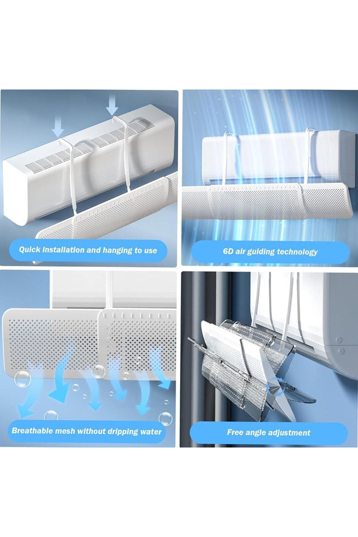 2Air Conditioner Air Deflector,Adjustable Air Diffuser,Solid, Durable,Reversible for Home&Office