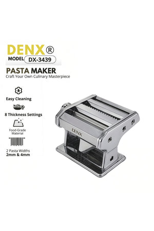 2-in-1 Manual Pasta Maker 8 Thickness Levels Dough Roller & Noodle Cutter 2mm 4mm Pasta Maker DX3439