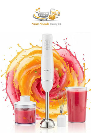 4-in-1 Electric Hand Blender, Stick Blender with 500ml Chopper, Inox Whisk & 700ml Cup, DX3211