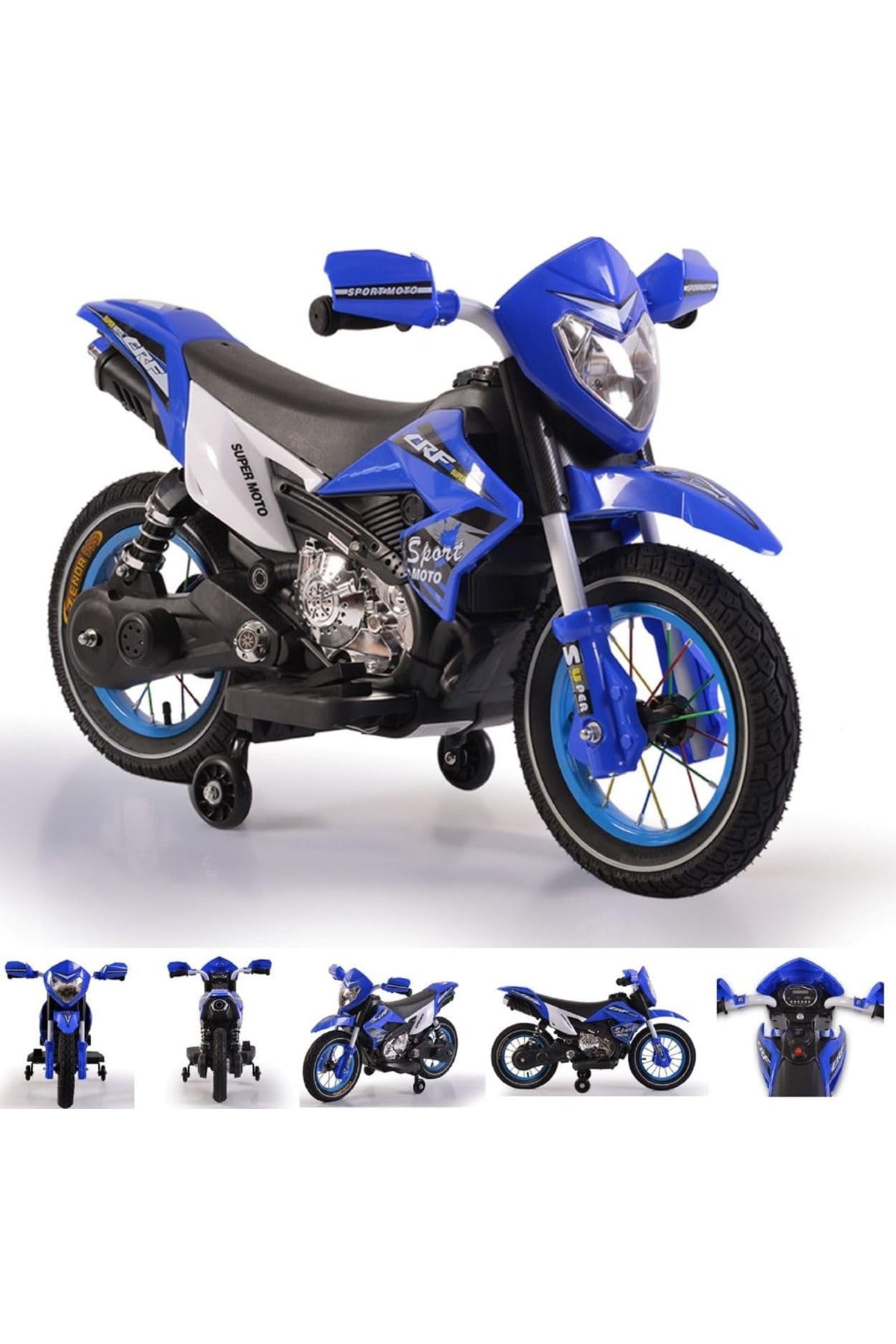 6V Kids Electric Motorcycle Ride On Bike Training Wheels Music Lights Children Toy Motorbike FB-6186