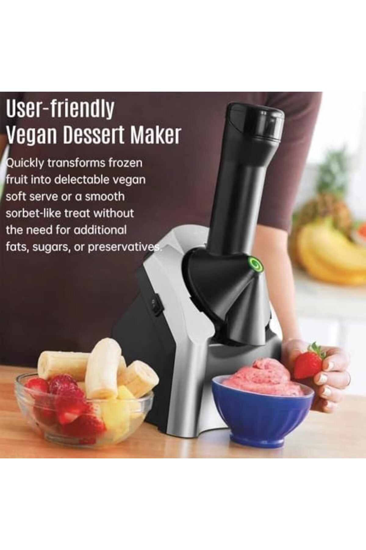 DENX DX2038 200W Frozen Fruit Dessert & Soft-Serve Maker