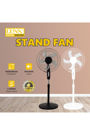16-Inch Floor Stand Pedestal Fan, Adjustable Height, 3 Speeds, Silent Operation DX2559