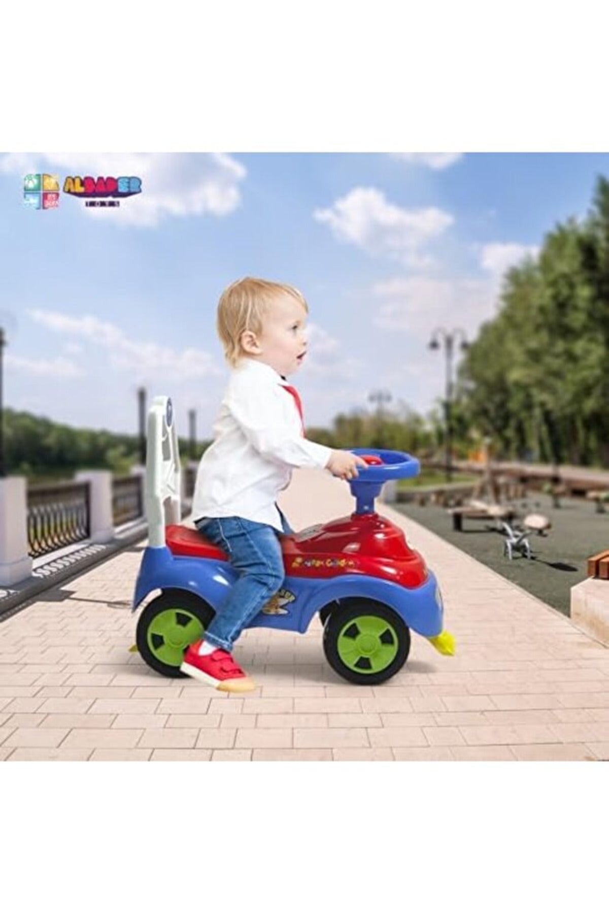 Kids Ride-On Push Car with Music & Lights 4 Wheel Toddler Walker Car for Boys & Girls C1105