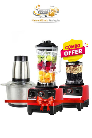 2 COMBO OFFER 5500W High Speed Blender 2.5L with Grain Grinder + 2L Meat Chopper Grinder