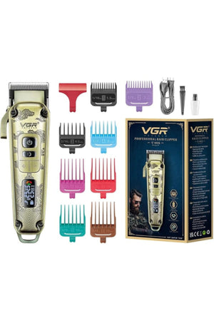 V-005 Premium Metal Housing Hair Clipper LED Display, powder metallurgic Blade 5500-7000 RPM 4 Speed