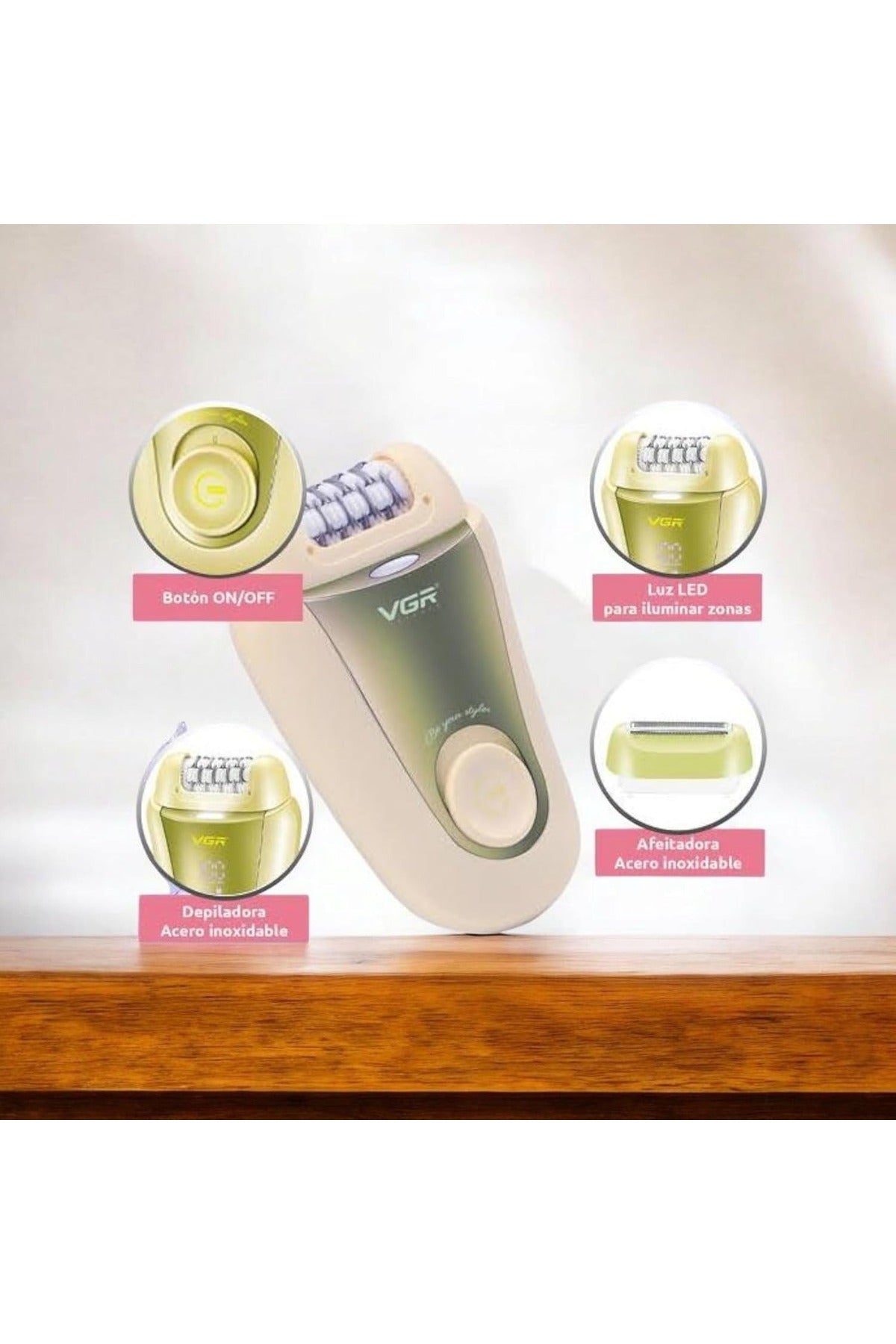 VGR 2-in-1 Electric Epilator & Shaver for Women, 32 Tweezers, Hair Remover for Face & Body, V-758