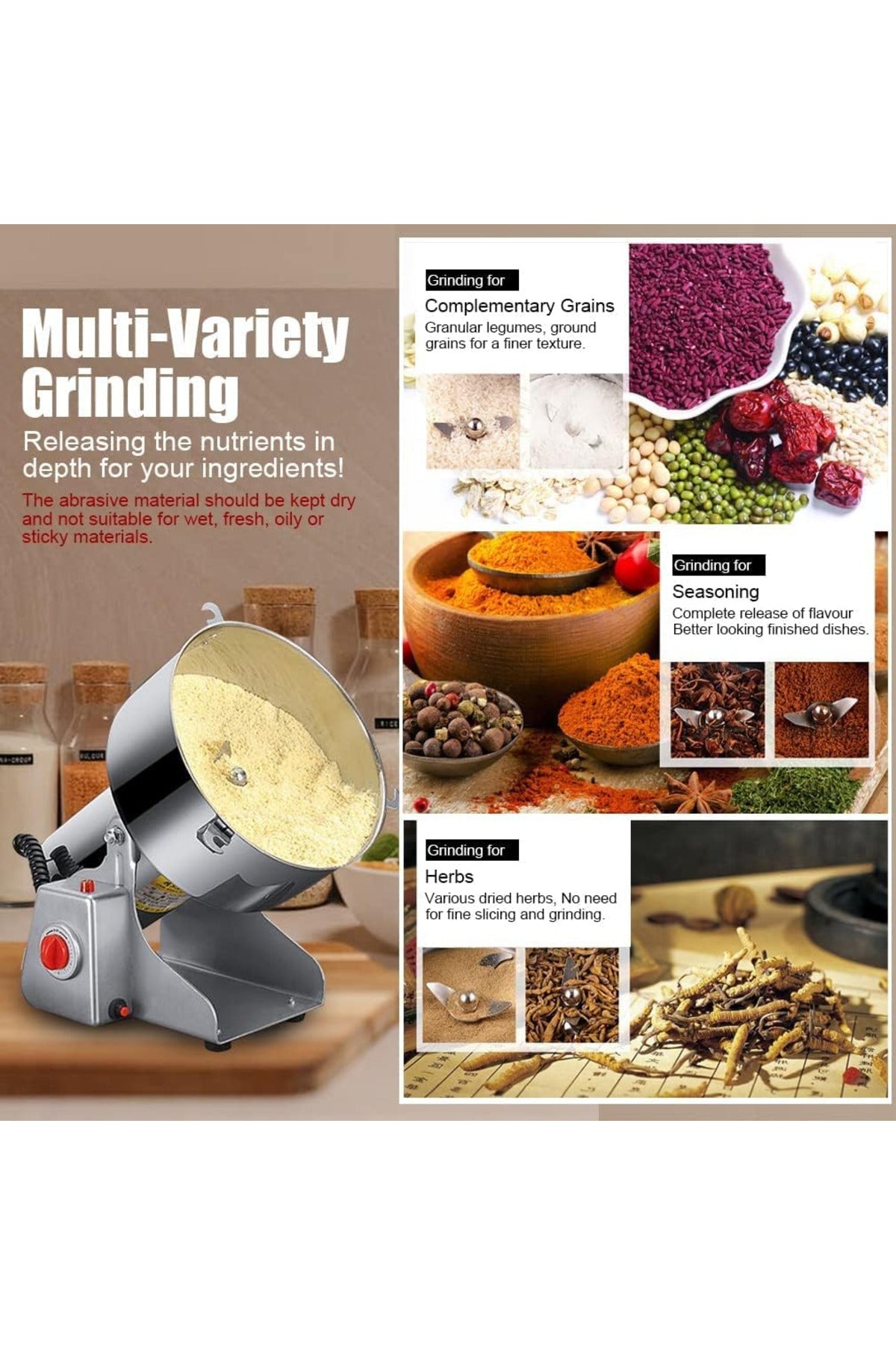 3500W Electric Coffee Grinder 800g Using for Grinding Coffee/Beans/Spices/Grains/Nuts, DX3235