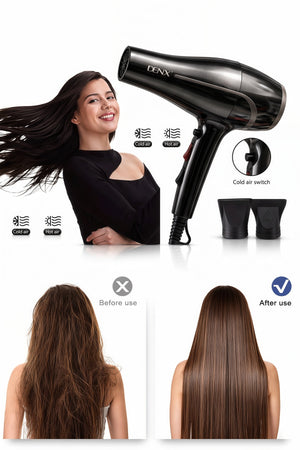 DENX Professional Hair Dryer 3000W Fast Drying Blow Dryer with Hot & Cold Settings, DX1384