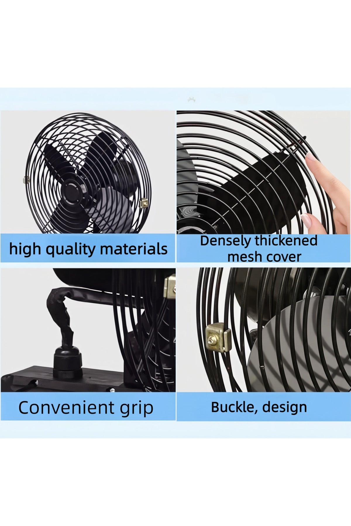 8-inch Rechargeable Desk Top Fan With 2x 48V Lithium Batteries & Power Full Motor for Strong Wind