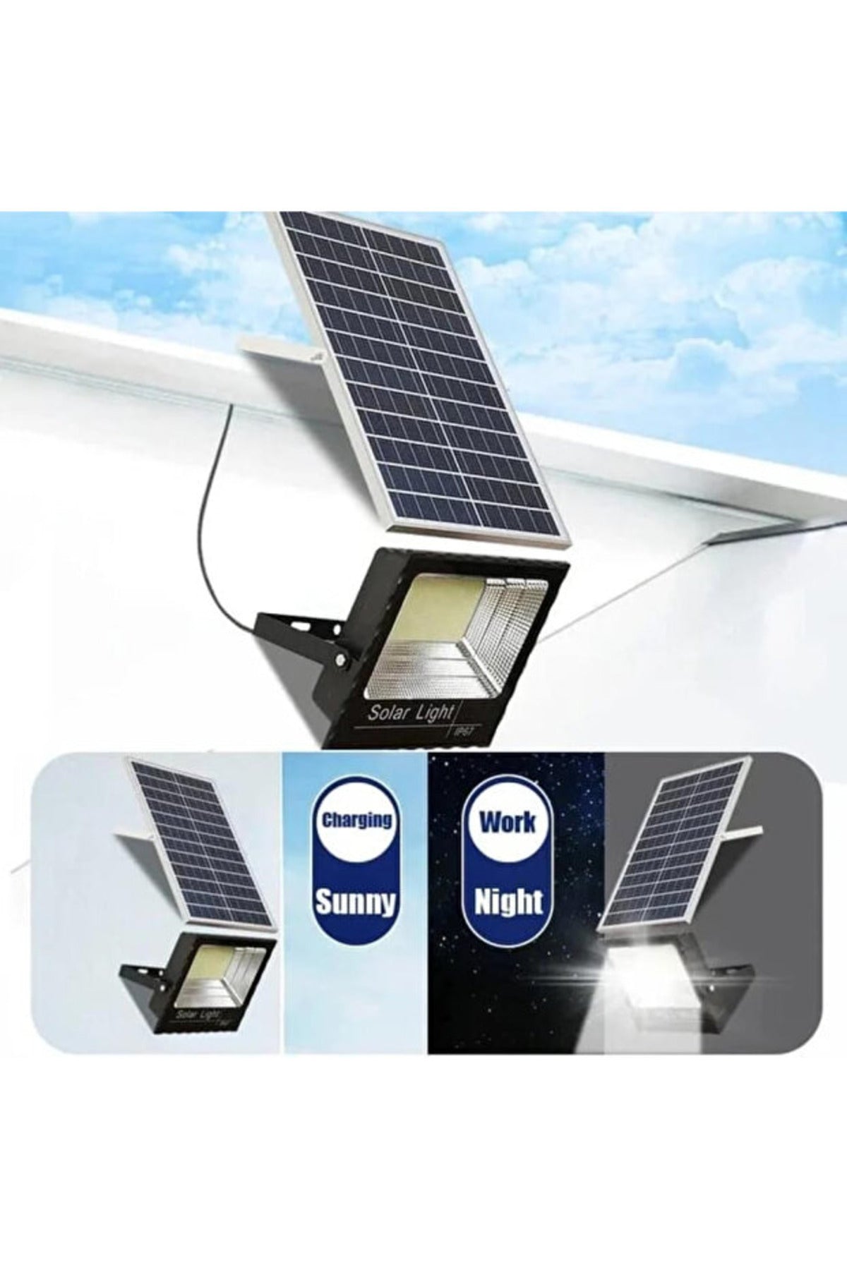 Denx Household Solar Light, Outdoor Flood Light With Remote Control & Timer DX2076