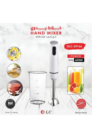 DLC Hand Blender, Stick Mixer with Measuring Cup Multi-Speed Food Blender DLC-39166