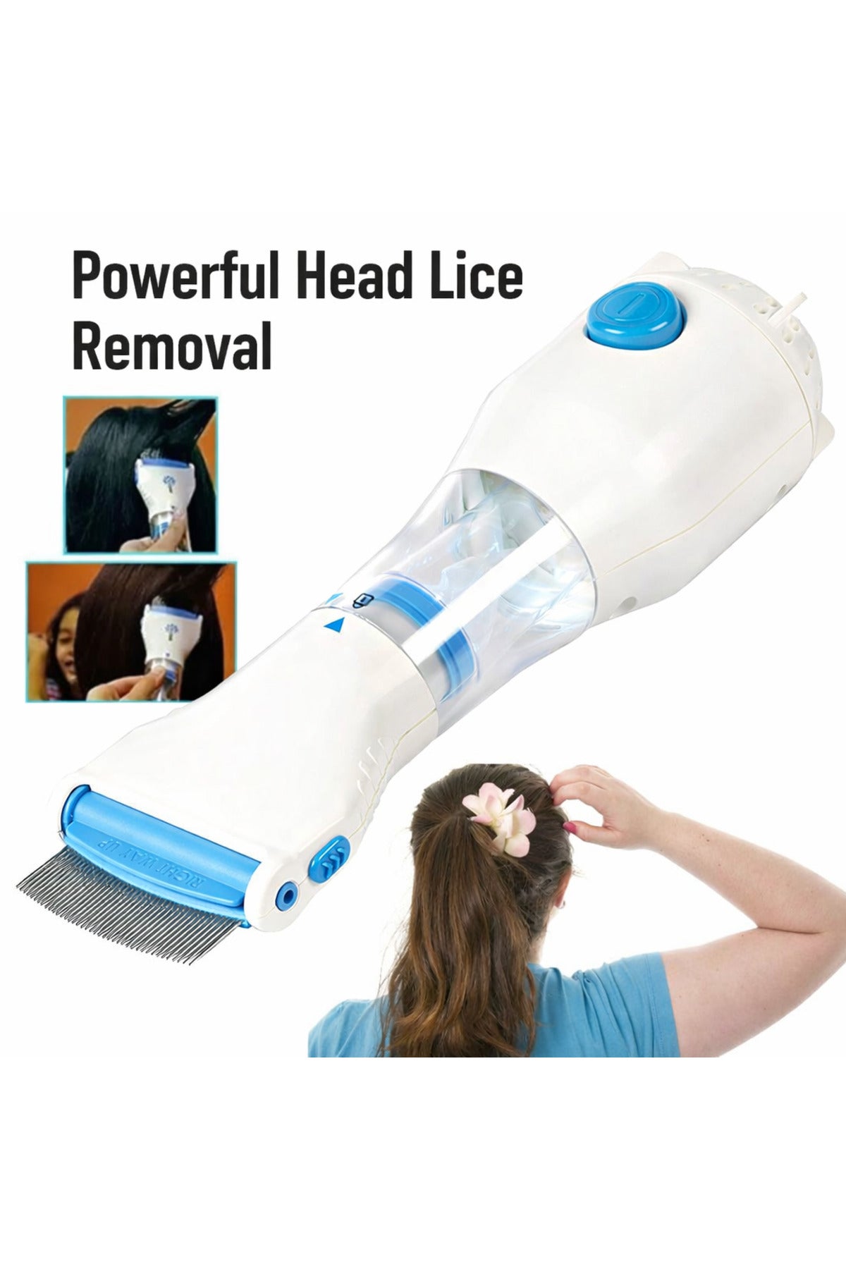 Electric Head Lice Vacuum Comb, Lice Removal Comb Use For Removes Lice and Eggs From Head
