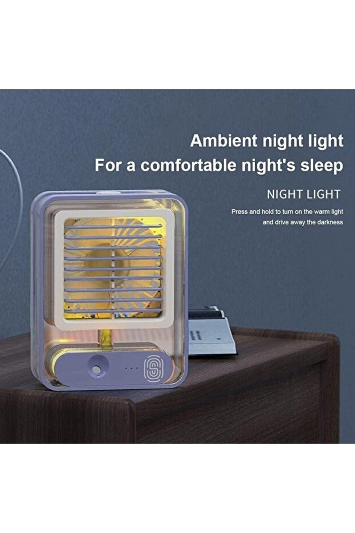 Transparent Mini Air Cooler Fan 3-in-1 USB Mist LED Desk Fan Touch Control