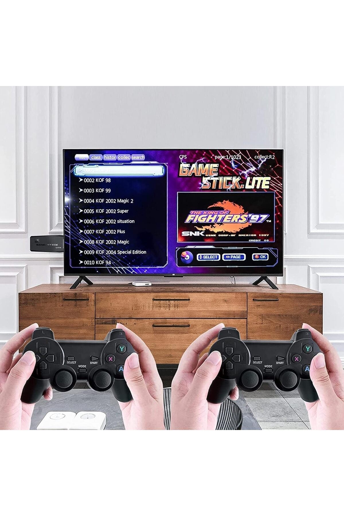 TV Wireless HDMI Game Stick – 3000 Classic Games, 2 Rocker Pad Controllers, Mini Retro Console