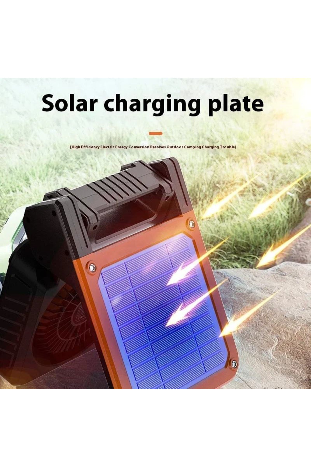 3-in-1 Portable Solar Camping Fan with LED Light Cooling Fan with Multi Mode Lighting